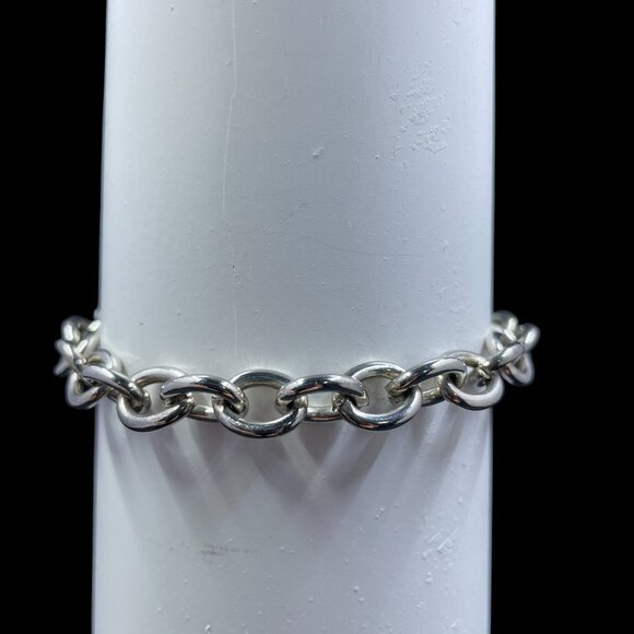 925 Silver Heart Toggle Charm Bracelet Y2K Coquette Chain Link Jewelry - Picture 8 of 8